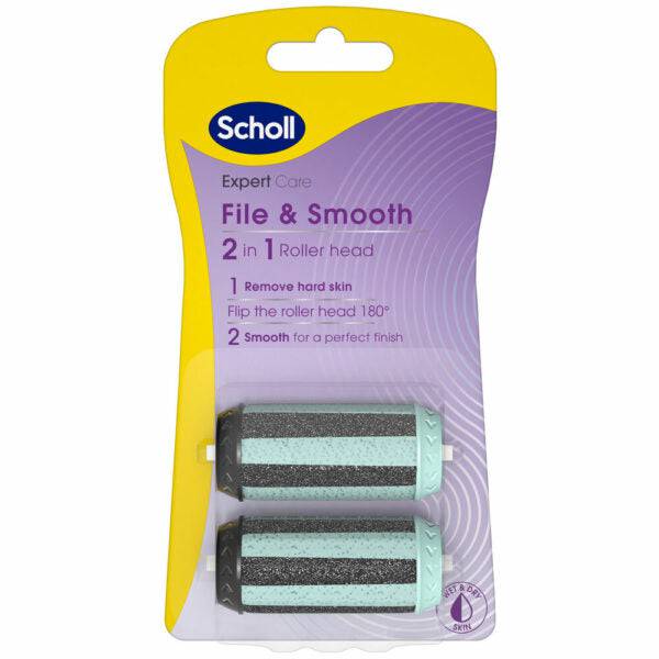 Scholl File & Smooth 2 in 1 Roller Head - Jalkaraspin vaihtopäät 2 kpl