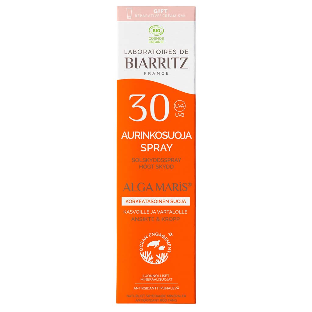 Alga Maris Aurinkovoidespray SPF30 100 ml + Reparative Cream 5 ml