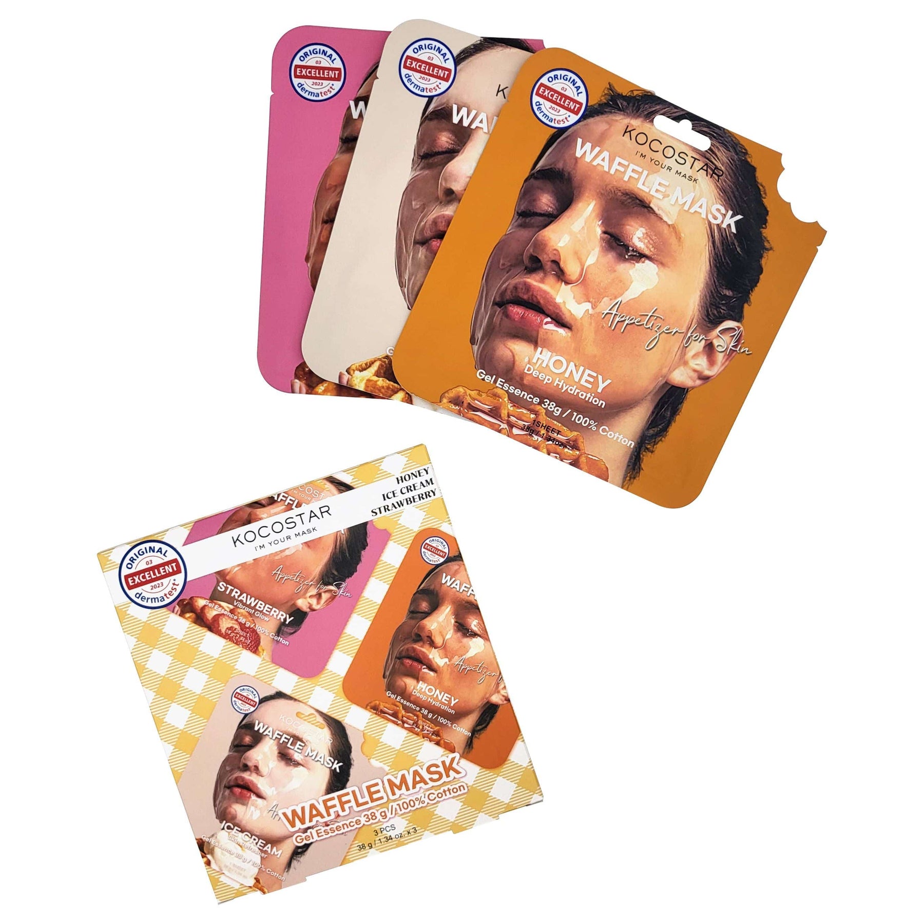 Kocostar Waffle Mask Kit - 3 kangasnaamiota