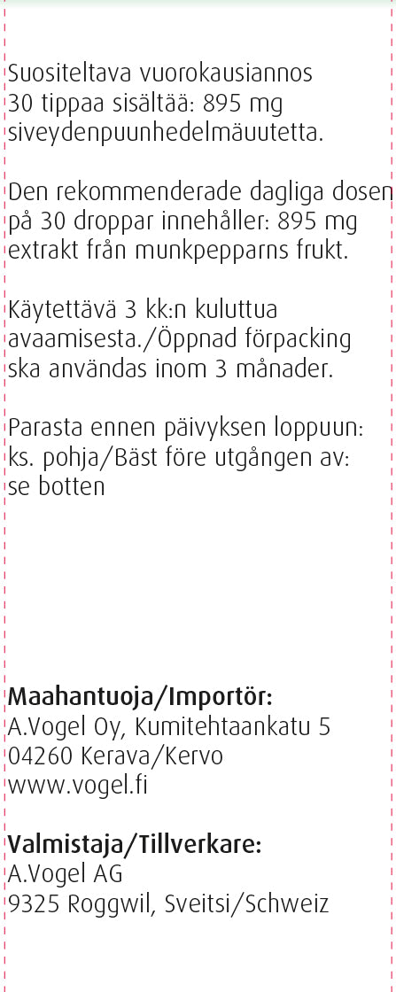 A.Vogel Hormone Balance - siveydenpuunhedelmäuute 50 ml - erä