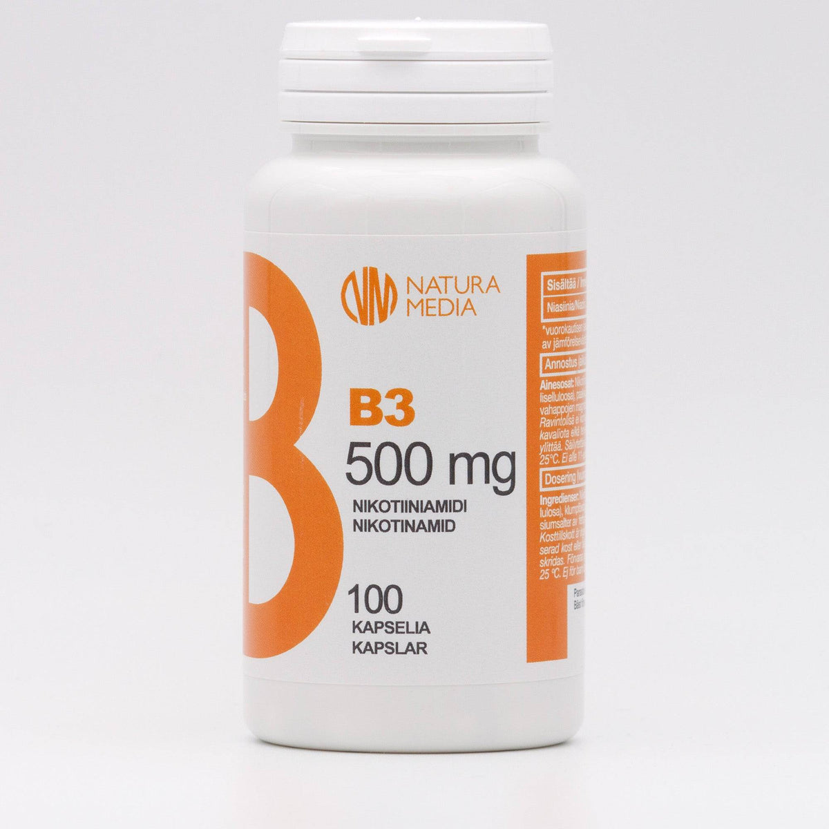 Natura media B3 500 mg Nikotiiniamidi 100 kaps. - Sinunapteekki.fi