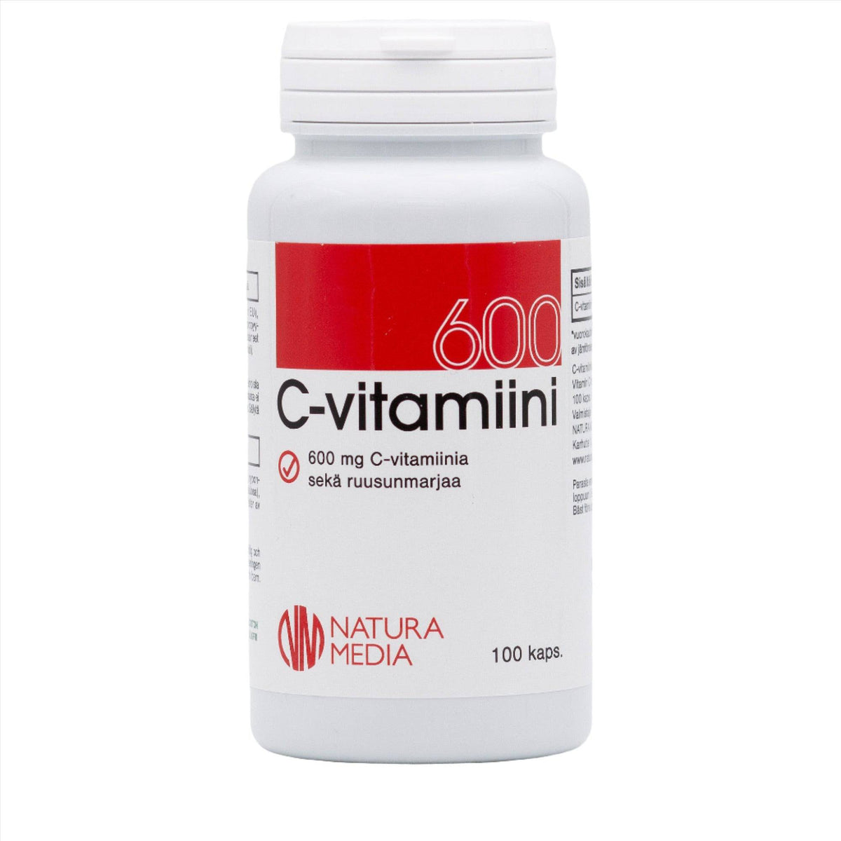 Natura Media Ruusunmarja C-vitamiini 600 mg 100 kaps. - Sinunapteekki.fi