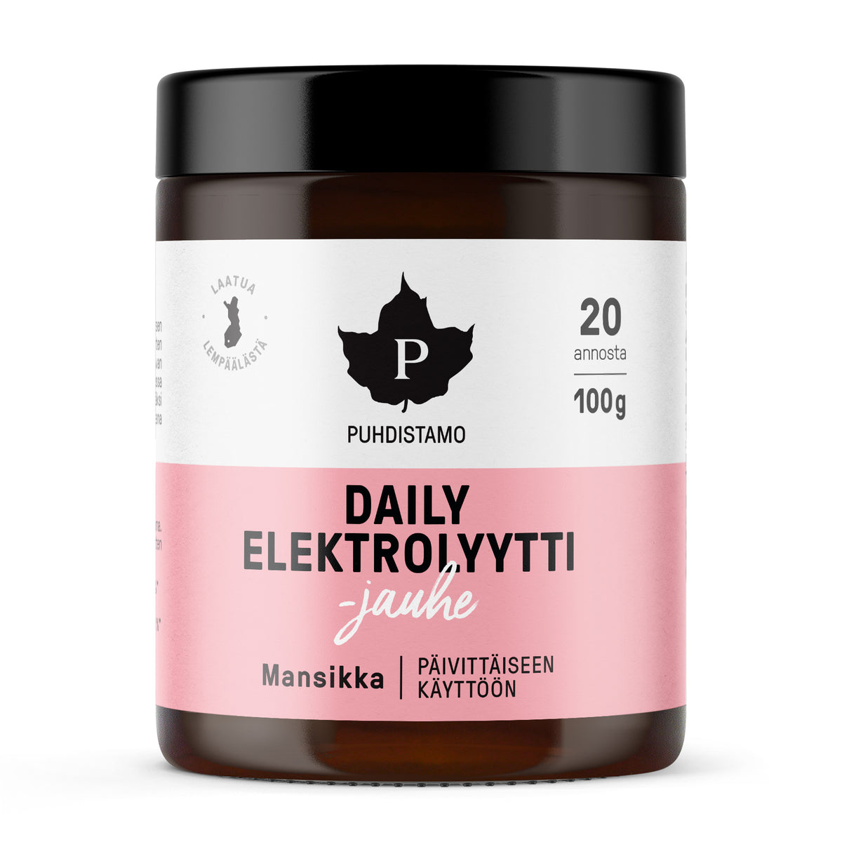 Puhdistamo Daily Elektrolyyttijauhe Mansikka 100 g