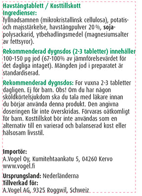 A.Vogel KelpasanVeg - Merilevätabletti 150 tabl.