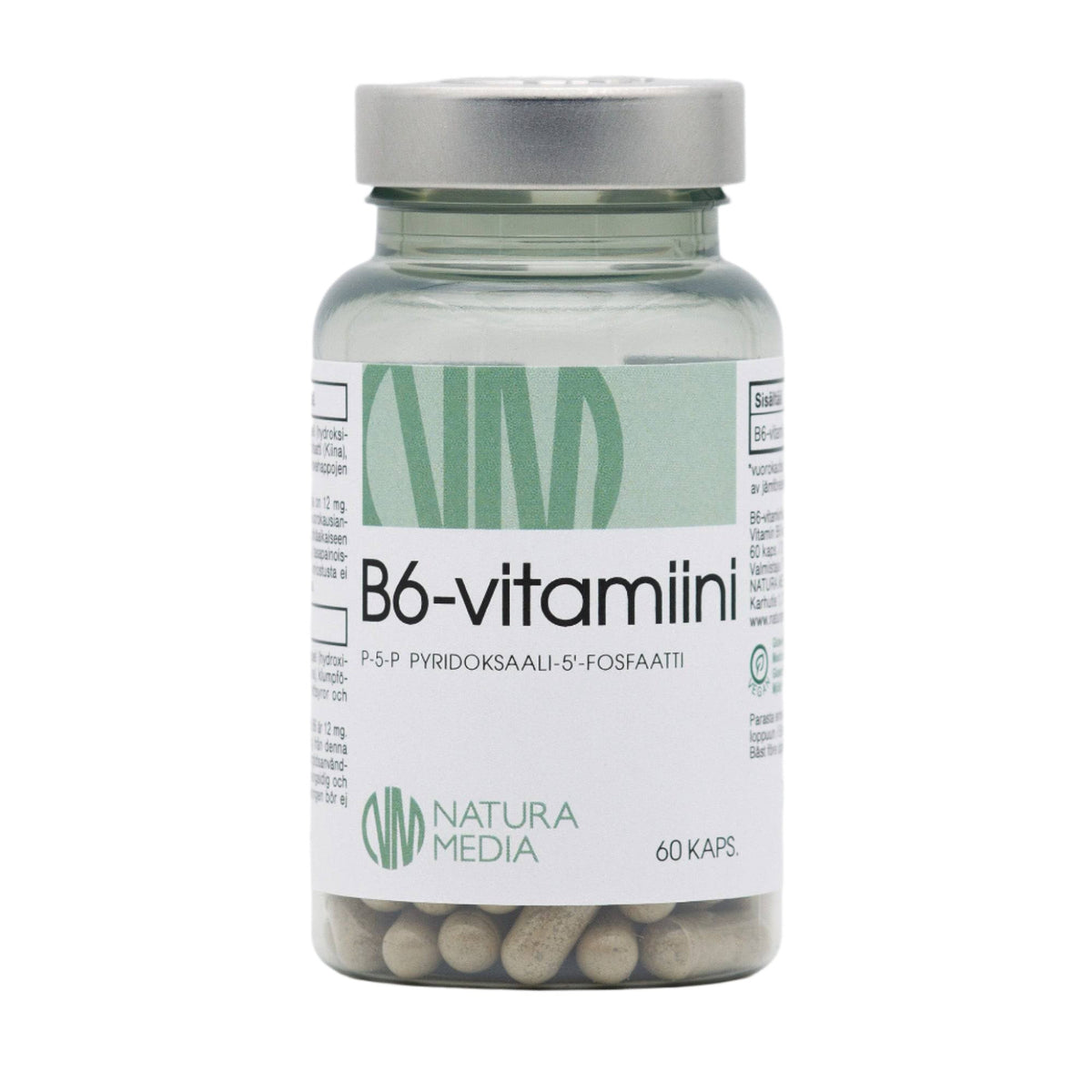 Natura Media B6 25 mg - B6-vitamiini P-5-P 60 kaps. - Sinunapteekki.fi