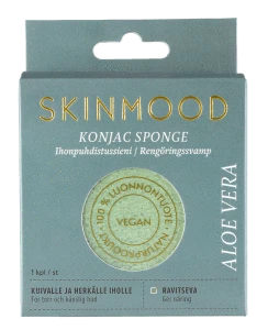 SkinMood Konjac Sponge Aloe Vera - Kasvosieni kuivalle ja herkälle iholle 1 kpl - Sinunapteekki.fi