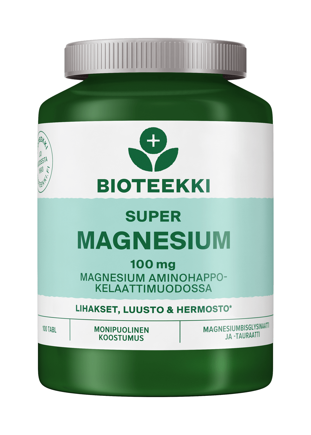 Bioteekin Super Magnesium 100 mg 100 tabl. - Sinunapteekki.fi