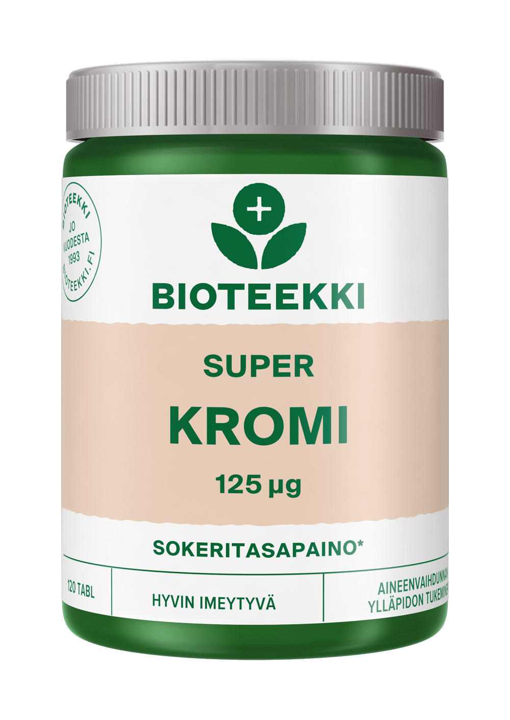 Bioteekin Super Kromi 125 µg 120 tabl. - Sinunapteekki.fi