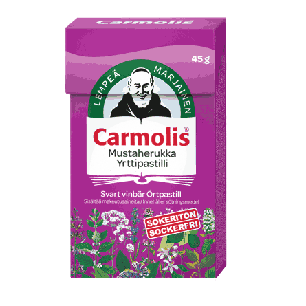 Carmolis Yrttipastilli Mustaherukka 45 g