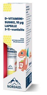 Nordaid D-Vitamiinisuihke 10 µg - Lapsille (3-11 v) 30 ml