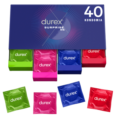 Durex Suprise Me Box - Kondomi 40 kpl