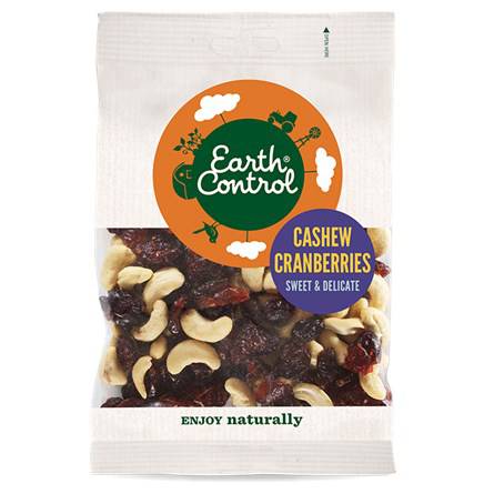 Earth Control Cashew Cramberries - Cashew - Karpalosekoitus 125 g - päiväys 12/2023 - Sinunapteekki.fi