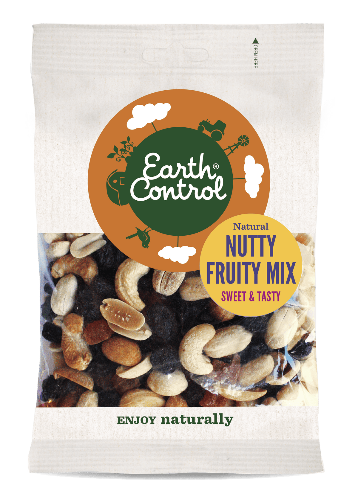 Earth Control Nutty Fruity Mix - Pähkinä - ja kuivahedelmä sekoitus 175 g - Päiväys 12/2023 - Sinunapteekki.fi