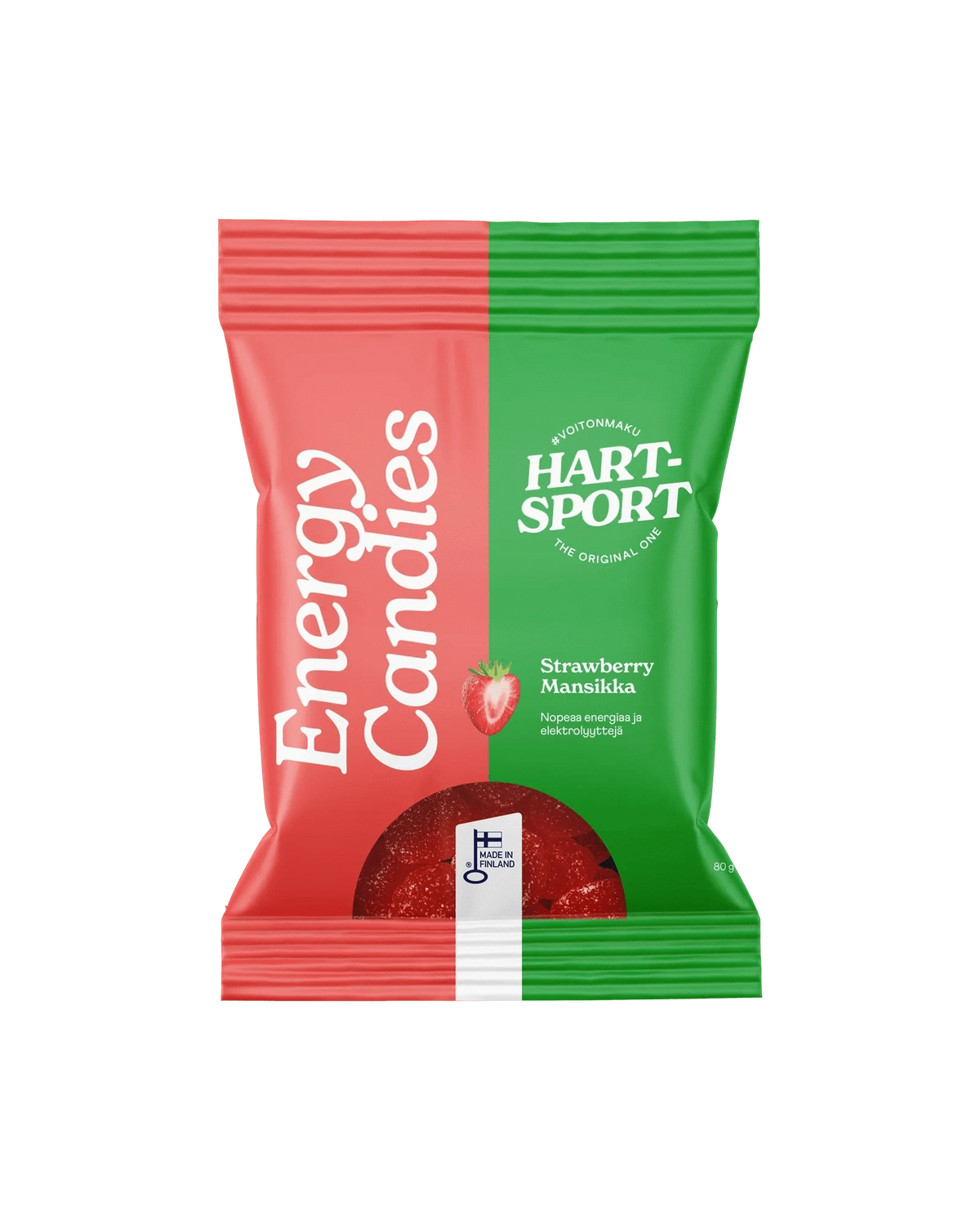 Hart-Sport Energiakarkit Mansikka 18 x 80 g TUKKUPAKKAUS - Päiväys 08/2025