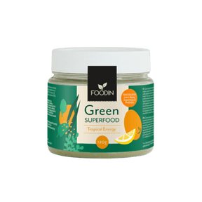 Foodin Green Superfood Tropical Energy - Viherjauhesekoitus 120 g - Päiväys 11/2024 - Sinunapteekki.fi