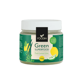 Foodin Green Superfood Fresh Lemon-Lime - Viherjauhesekoitus 120 g - Huom. Päiväys 09/2024 - Sinunapteekki.fi