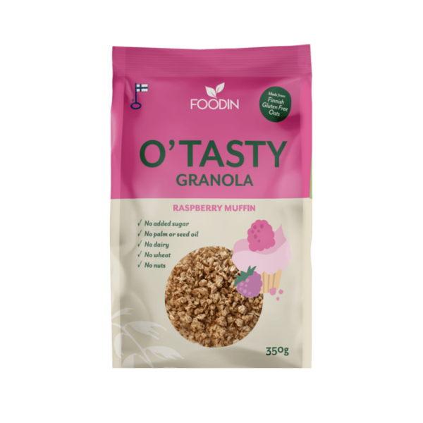 Foodin O'Tasty Granola Rasberry Muffin - Kauragranola Vadelmamuffinsi 350 g