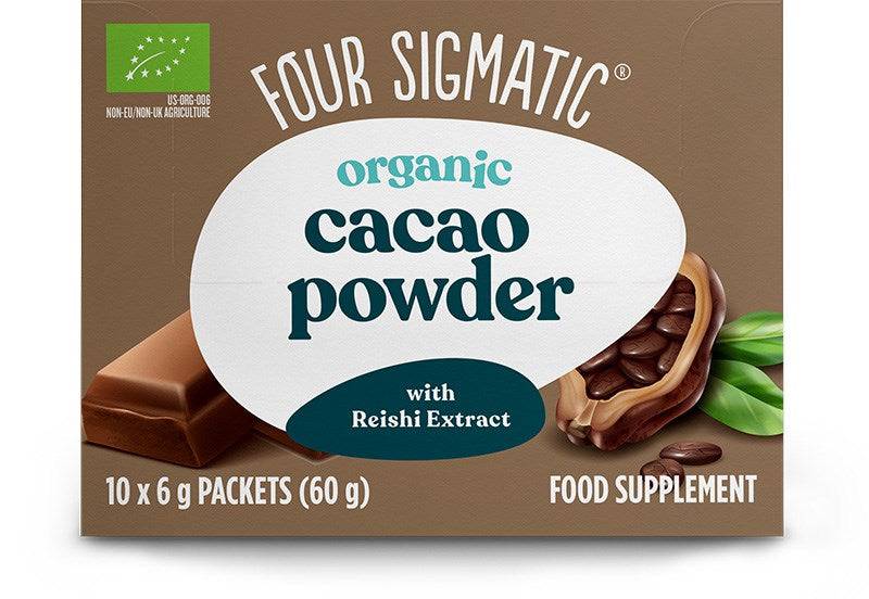 Four Sigmatic Cacao Powder With Reishi Extract - Sieni-kaakaojuomajauhe 10 annospussia - Sinunapteekki.fi