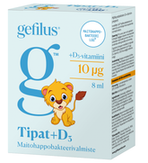 Gefilus Maitohappobakteeri +D3 Tipat 10 µg 8 ml