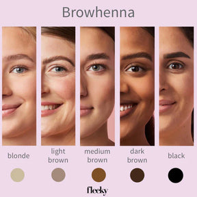 Fleeky Browhenna Kit Mini - Kulmien Kestoväri Medium Brown