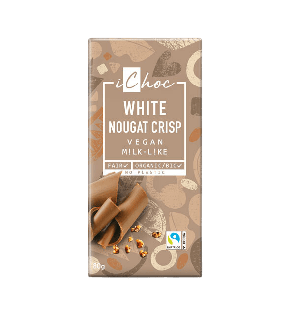 iChoc Valkosuklaalevy Nougat Crisp 80 g