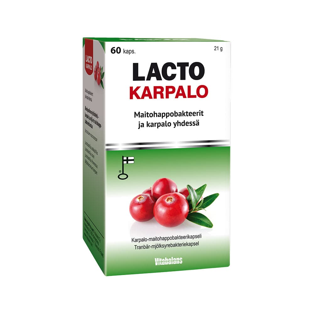 Lacto Karpalo - Karpalo-maitohappobakteerikapseli 60 kaps. - erä - Päiväys 03/2025 - Sinunapteekki.fi