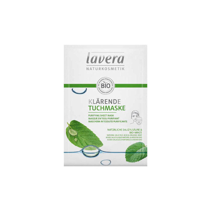 Lavera Purifying Sheet Mask Kangasnaamio 21 ml - päiväys 03/2025