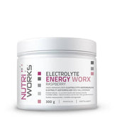 Nutri Works Electrolyte Energy Worx - Elektrolyytti-Kofeiinijauhe Vadelma 300 g