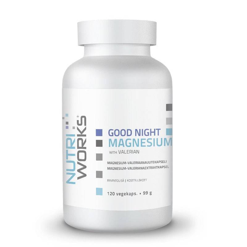 Nutri Works Good Night Magnesium With Valerian - Magnesium-valeriaanauutekapseli 120 kaps.