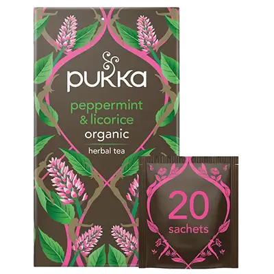 Pukka Peppermint & Licorise - Piparminttu ja Lakritsi Yrttiteelajitelma 20 teepussia