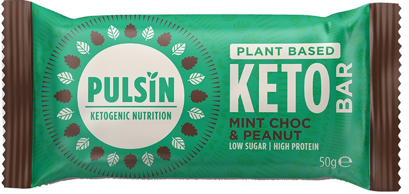 Pulsin Keto Bar Mint Choc & Peanut - Proteiinipatukka Minttusuklaa ja Maapähkinä 50 g