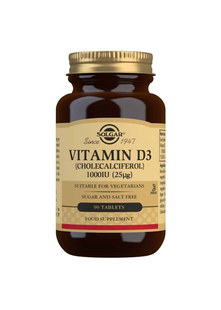 Solgar Vitamin D3 1000 IU 25 µg - D3-vitamiini 90 tabl. - poistuu