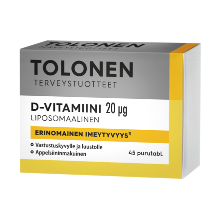 Tolonen D-Vitamiini Liposomaalinen 20 µg 45 tabl.