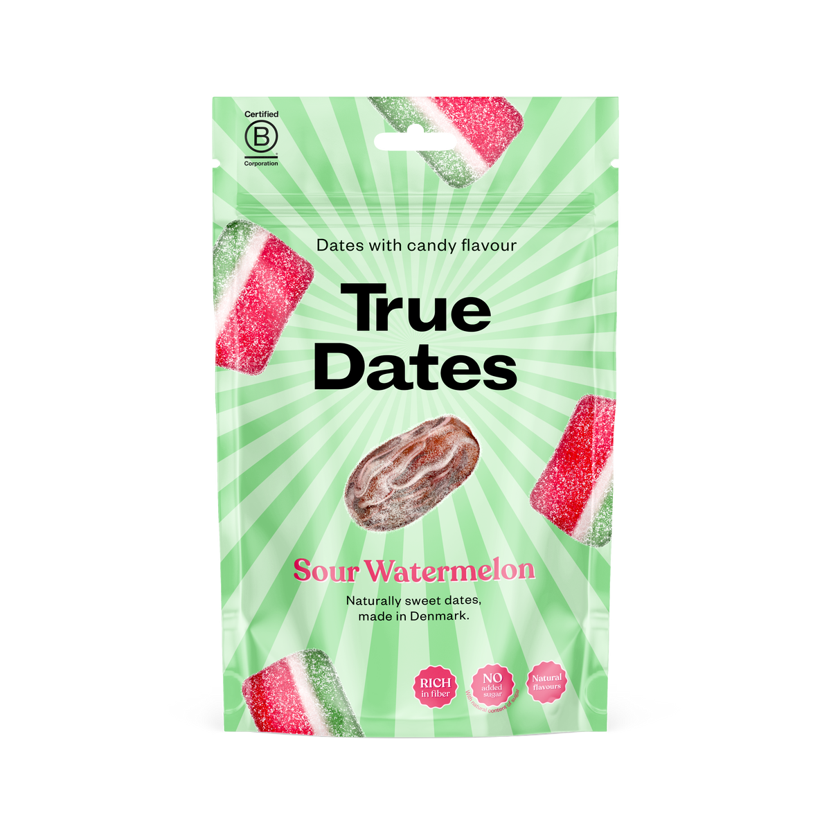 True Dates Sour Watermelon - Taatelimakeinen Kirpeä Vesimeloni 100 g