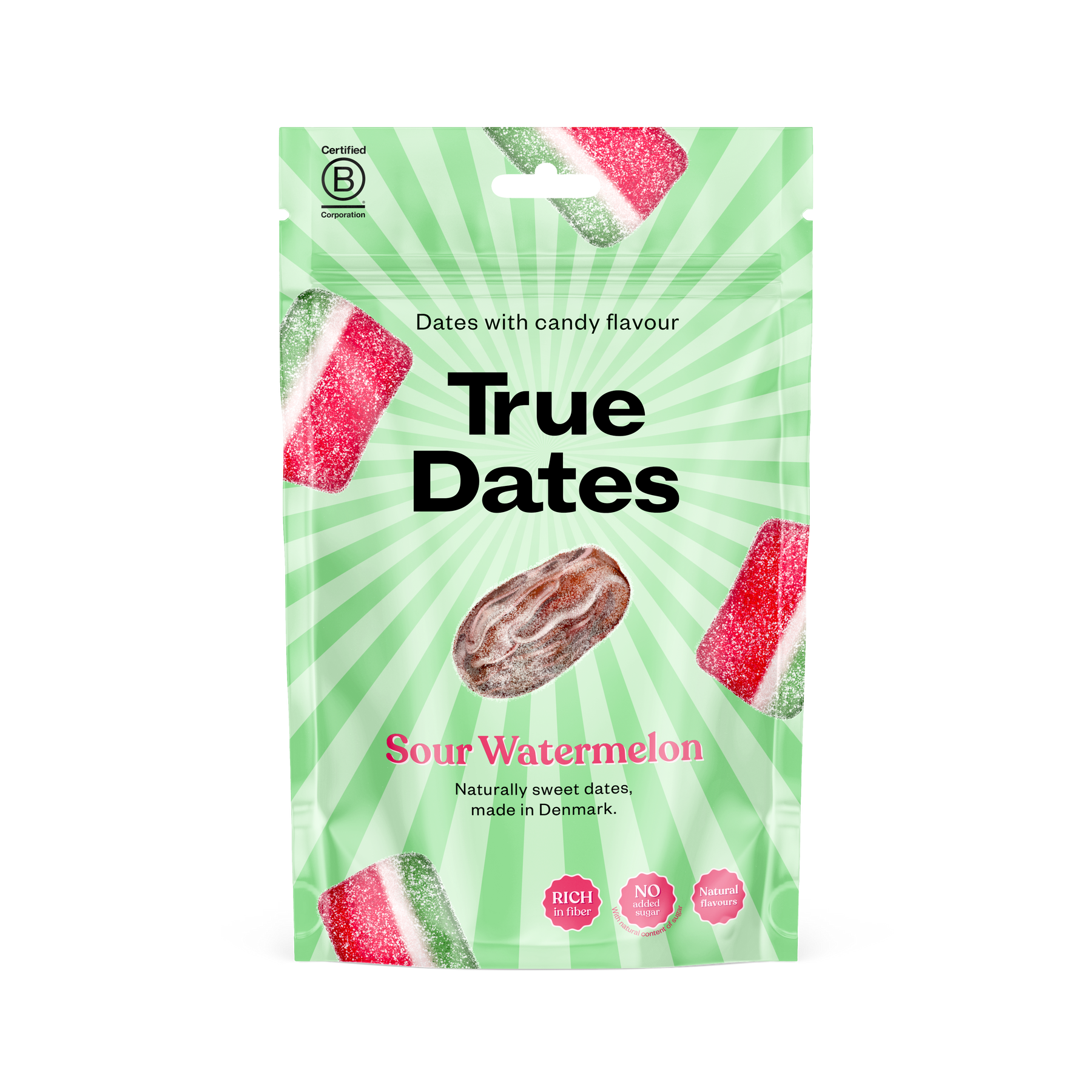 True Dates Sour Watermelon - Taatelimakeinen Kirpeä Vesimeloni 100 g