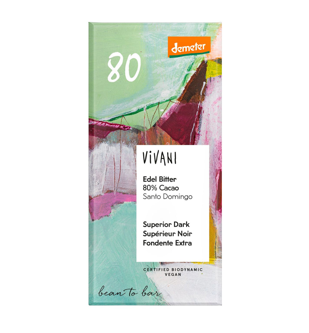 Vivani Superior Dark Cacao - Luomu Tummasuklaa 80 % 90 g