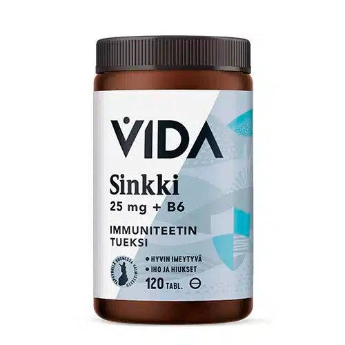 Vida Sinkki 25 mg + B6 120 tabl. - Sinunapteekki.fi